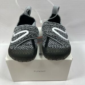 Nike Swoosh 1 Flyknit Baby Shoes Size 3C Black/White Wolf Grey FB3244-001 w/Box